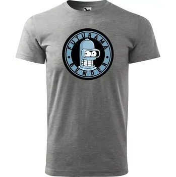 Pánské oblečení Sablio Tričko s potiskem Futurama Bender - šedé M