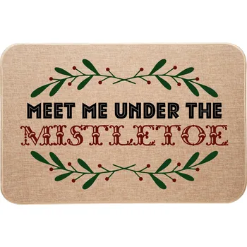 Rohožka Vánoční lněná rohožka Meet me under Mistletoe