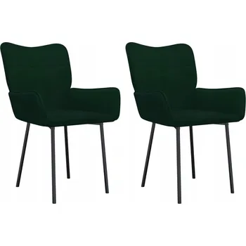 Jídelní židle Jídelní židle z sametu, kovu a překližky, tmavě zelené, 55x58,5x81,5 cm