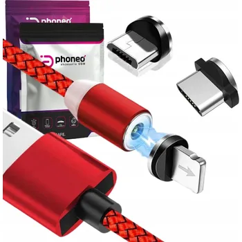 Datový kabel Kabel Phoneo USB - USB typ C / microUSB / Lightning 1 m červený