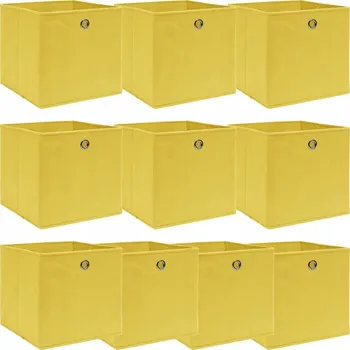 Úložný box Skládací úložné boxy z netkané textilie, žluté, 32x32x32 cm