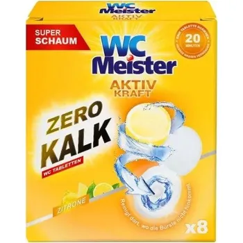 WC čistič WC Meister Aktiv Kraft WC Tabletten Zitrone 8 ks – silné čisticí WC tablety s vůní citronu