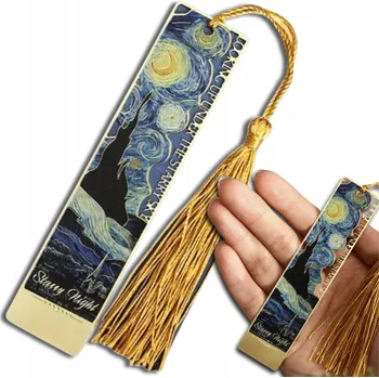 Doplněk ke knize Záložka do knihy kovová jako dárek elegantní, zlatá kovová značka