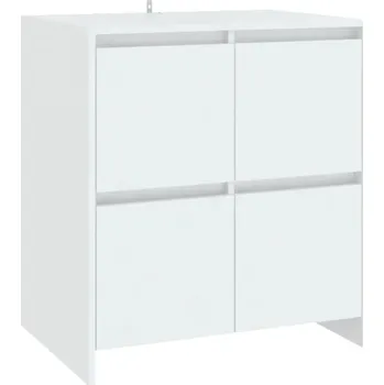 Komoda Minimalistická Skříňka se 4 Dvířky, Bílá, 70x41x75 cm