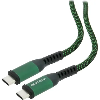 Datový kabel PATONA kabel USB-C/USB-C, Power delivery 100W, opletený, 100cm, PT1733