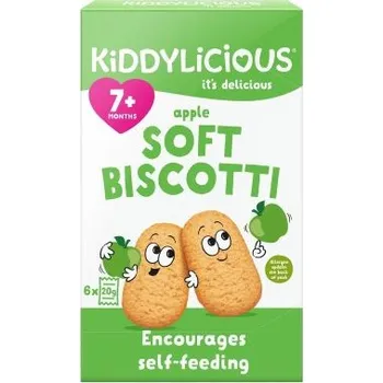 Dětská výživa Kiddylicious Ovocné sušenky - Jablko, 6 x 20 g