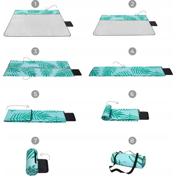 Pikniková deka PIKNIKOVÁ DEKA PLÁŽOVÁ KEMPINGOVÁ TURISTICKÁ 200x150 VODĚODOLNÁ TYRKYSOVÁ