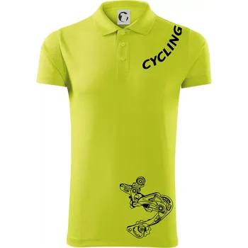 Pánská košile Cycling nápis šikmo - Polokošile Victory sportovní (dresovina) - L ( Limetková )