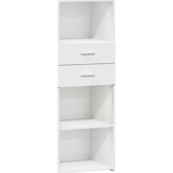 Komoda Klasická bílá skříňka z dřevotřísky 45x42,5x124 cm