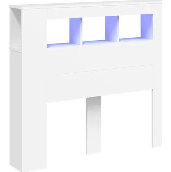 Čelo Postele s LED RGB a úložným prostorem, bílé, 120x18,5x103,5 cm