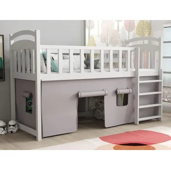 Dětská postel Dětská vyvýšená postel z masivu borovice ARANKA - 180x80 cm - bílá