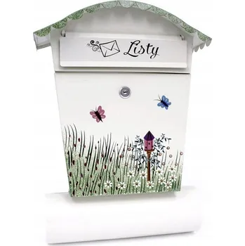 Poštovní schránka Ručně vyrobená Poštovní schránka s držákem na noviny XL-Tools bílá