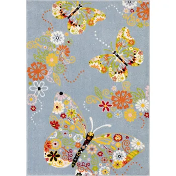 Koberec KOBEREC PRO DĚTI - DĚTSKÝ KIDS 577 MOTÝLCI MODRÝ - 140 X 200
