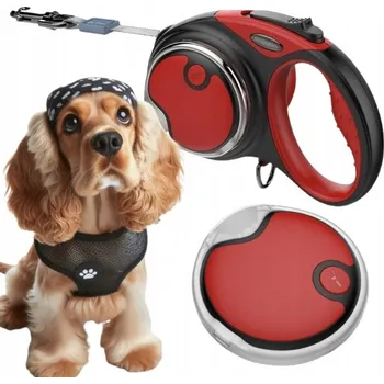 Vodítko pro psa VODÍTKO PRO PSA automatická Svinovací páska 4 m do 20 kg DOGNESS M + LED SVÍTILNA