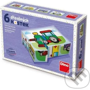 Desková hra Doprava - Dřevěné kostky 6 ks - Dino Dino