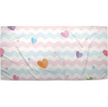 Sablio Ručník Barevná srdíčka - 30x50 cm
