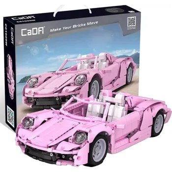 ostatní stavebnice Stavebnice CaDA růžový kabriolet Pink Holiday 1:12, 1181 dílků