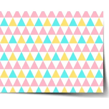 Plakát Sablio Plakát Tříbarevné trojúhelníky - 60x40 cm