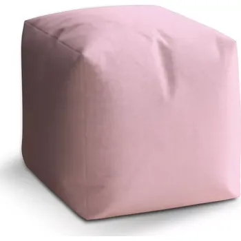 Taburet Sablio Taburet Cube Bledě růžová: 40x40x40 cm