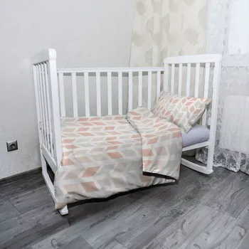 Povlečení Sablio Mikroplyšové dětské povlečení do postýlky Světlé kosodélníky - 120x90 / 40x60