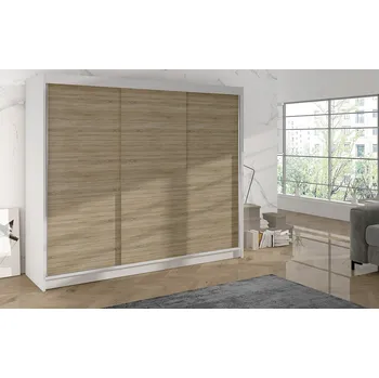 Šatní skříň Skříň Debora II 200 - bílá/dub sonoma