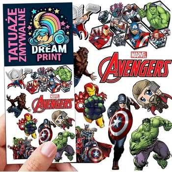 Odstranitelné tetování Smyvatelné tetovačky pro děti Avengers - dočasné tetování