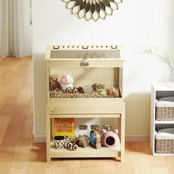 Dvoupatrová klec pro hlodavce 83,2x50x103 cm | přírodní