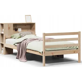 Postel Postel s regálem z masivního borovicového dřeva 229,5 x 106 x 82 cm