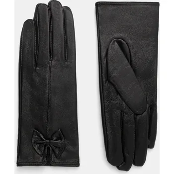 Rukavice Kožené rukavice Answear.LAB classy.bow černá 99X, vel. S/M