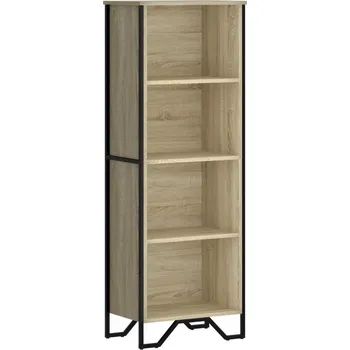 Knihovna Regál na knihy se 4 policemi a kovovými nohami, dub Sonoma, 50x31x137,5 cm