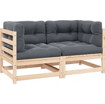 Zahradní pohovka Rohová zahradní pohovka z masivního borovicového dřeva, antracitové Polštáře