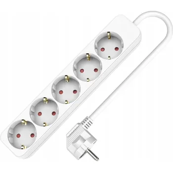 Napájecí kabel Prodlužovací Kabel přívod s lištou Plast-Rol 5 m, 5 ks, bílý