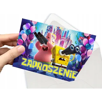 Pozvánka POZVÁNKA SPONGEBOB NA DĚTSKOU OSLAVU + OBÁLKA DÁREK