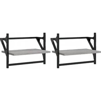 police Nástěnná police z dřevotřísky, šedý dub sonoma, 40x25x30 cm