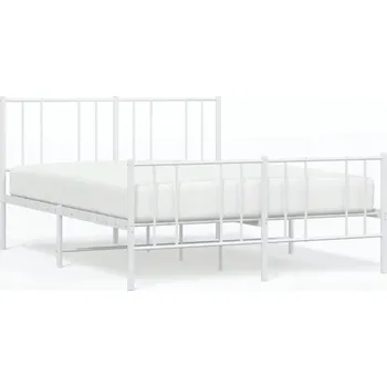 Postel Bílý kovový rám postele 196 x 125 x 90 cm, vhodná matrace 120 x 190 cm