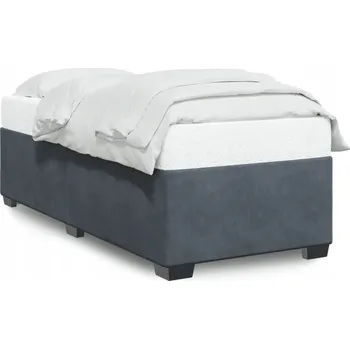 Postel Rám postele sametový, tmavě šedý, 200 x 90 x 46 cm