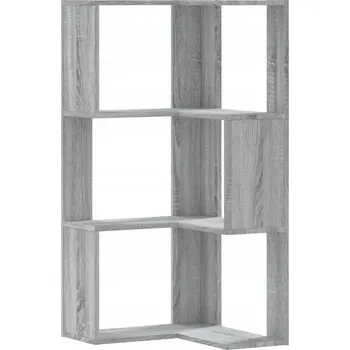 police Rohová police 3-úrovňová z dřevotřísky, šedý dub sonoma, 5