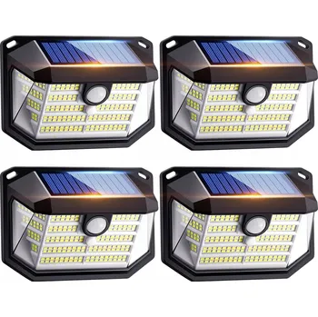 Venkovní osvětlení COOLNIGHT Solární Venkovní Světla 4 Kusy 230LED 2000LM Senzor Pohybu IP65