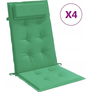 Zahradní nábytek Polštáře na zahradní židle s vysokým opěradlem, 120 x 50 x 3 cm, zelené