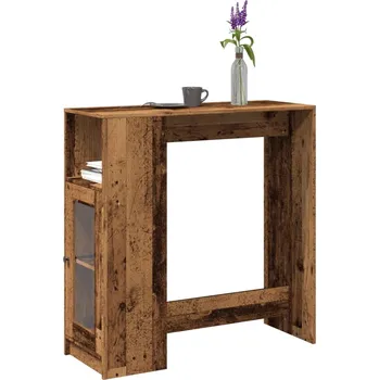 vidaXL Barový stůl s regály old wood 101x40x103,5 cm kompozitní dřevo