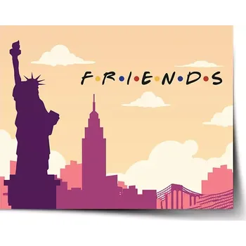 Plakát Sablio Plakát Seriál Přátelé FRIENDS Socha Svobody - 60x40 cm