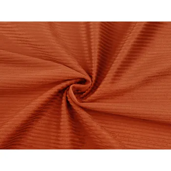 Velvet / samet oděvní s řádkovanou strukturou, barva 13 lososová