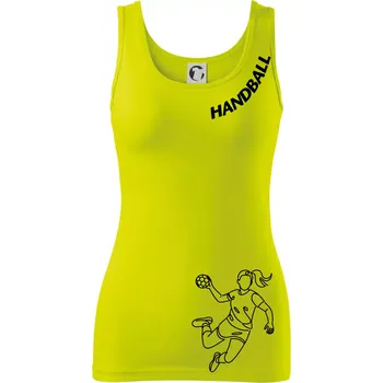 Dámské tričko Handball nápis šikmo 1 - Dámské tílko - M ( Limetková )