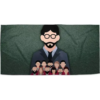 Osuška Sablio Ručník Money heist Profesor a jeho tým Zelená - 30x50 cm