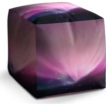 Taburet Sablio Taburet Cube Fialová záře: 40x40x40 cm