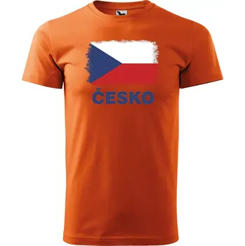 Pánské tričko Sablio Tričko s potiskem Česko - oranžové XL