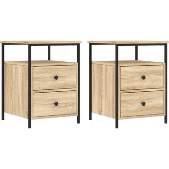 Noční stolek Industriální Noční stolek, dub sonoma, 44x45x60 cm, dřevotříska/železo