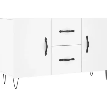 Komoda Skříňka z dřevotřísky a kovovými nožičkami, bílá, 100x36x60 cm