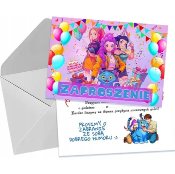 Pozvánka POZVÁNKA NA NAROZENINOVOU OSLAVU KPOP DEMON HUNTERS + OBÁLKA