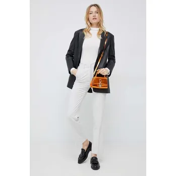 Dámské kalhoty Kalhoty United Colors of Benetton dámské, šedá barva, široké, high waist 4ONGDF034 09X, vel. 40